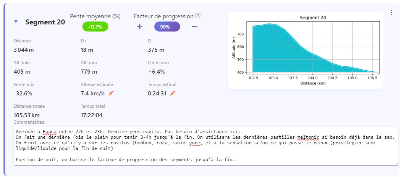 Commentaires personnalisés sur les segments