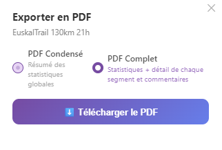 Choix du type de PDF dans Segly